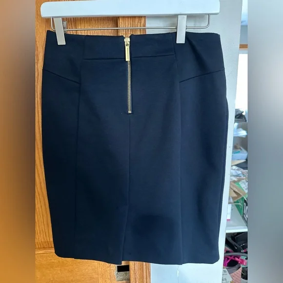 Michael Kors Navy Skirt with Gold Accents - Picture 2 of 4